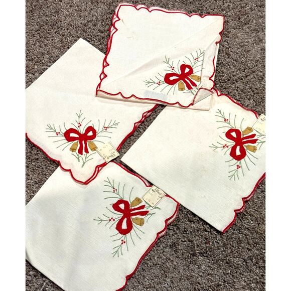 Holiday Fifth Avenue B. ALTMAN & CO. New York 4 Vintage Linen Napkins NOS - Picture 2 of 12